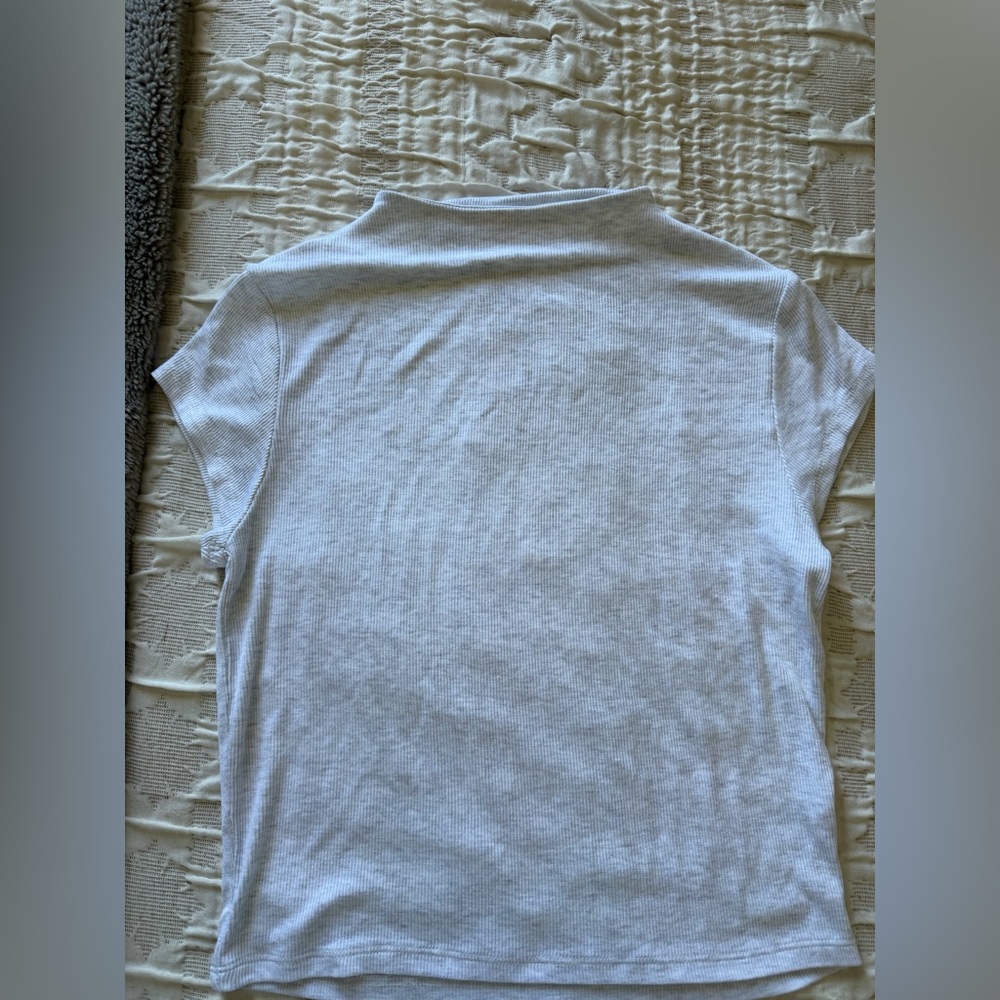 White Short Sleeve Neck Top